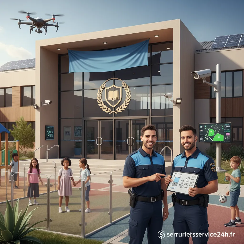 Plan de sécurité affiché sur un mur d'école