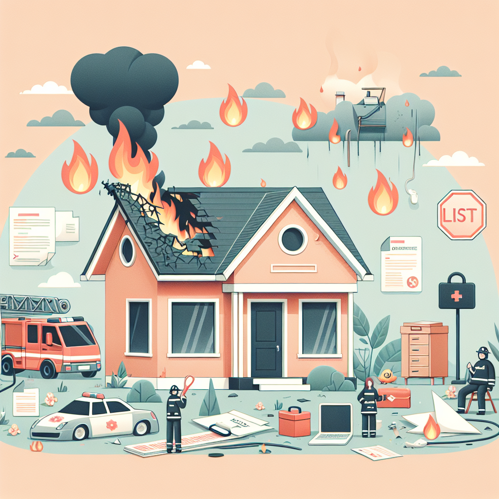 Intérieur d'une maison endommagé par un incendie